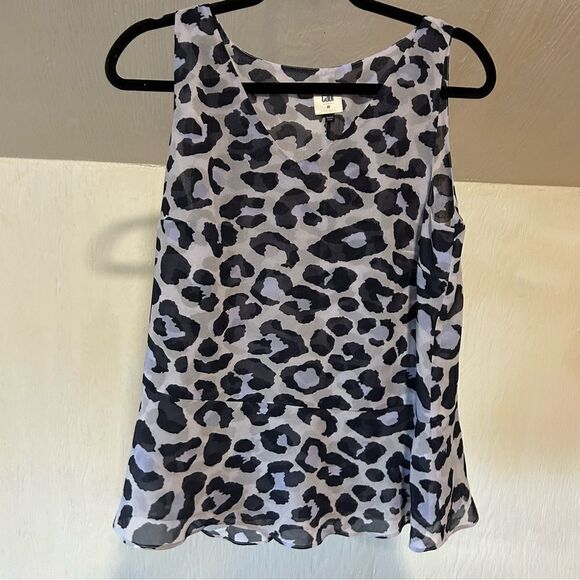 cabi Feline Purple Lavender Animal Print Peplum Blouse - Picture 9 of 11